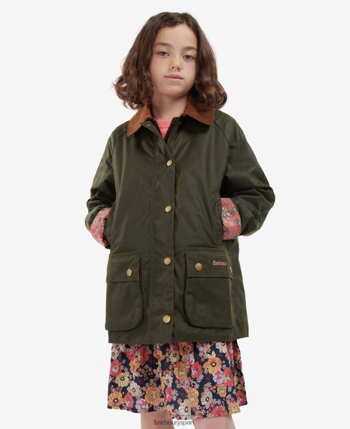 衣類 Barbour エイコーンワックスジャケット アーカイブオリーブ/レトロフローラル 女の子 RV6THF2542