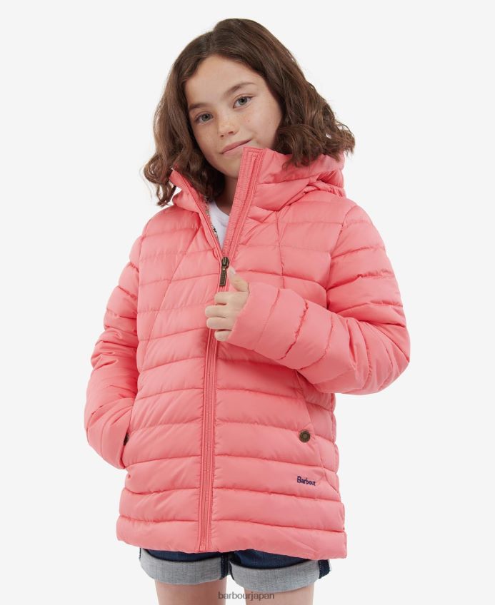 衣類 Barbour コララインキルティングジャケット ピンクパンチ/レトロフローラル 女の子 RV6THF2546