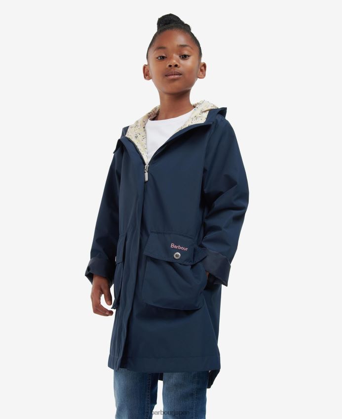 衣類 Barbour ハマ シャワープルーフジャケット ネイビー/ディッシーサンフラワー 女の子 RV6THF2556