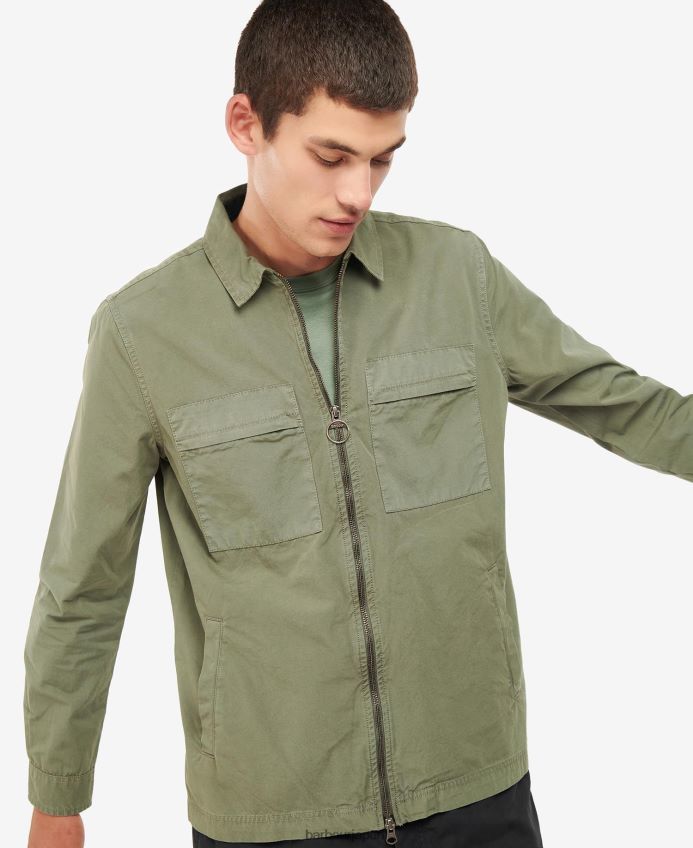 衣類 Barbour 料金所オーバーシャ​​ツ アガベグリーン 男性 RV6THF293