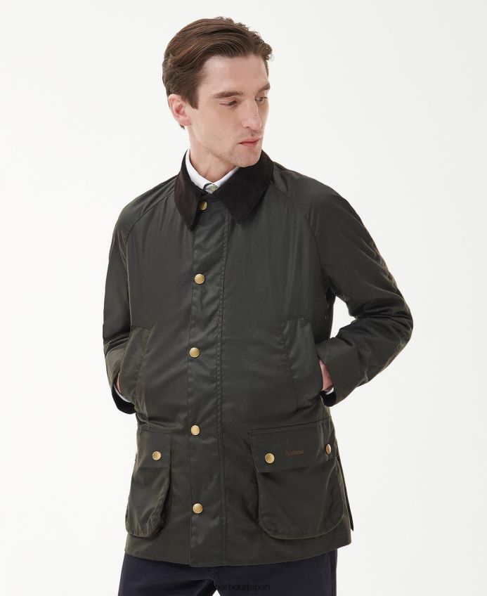 衣類 Barbour 限定版ユニオンジャックアシュビーワックスジャケット オリーブ 男性 RV6THF3