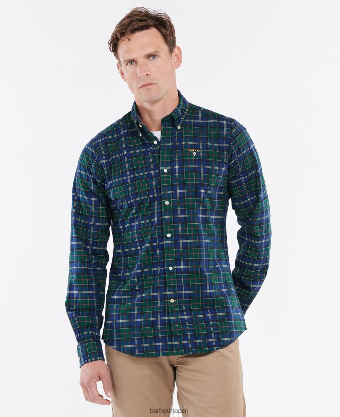 衣類 Barbour オックスブリッジ タータンチェック テーラードシャツ 夏のアイビー 男性 RV6THF347