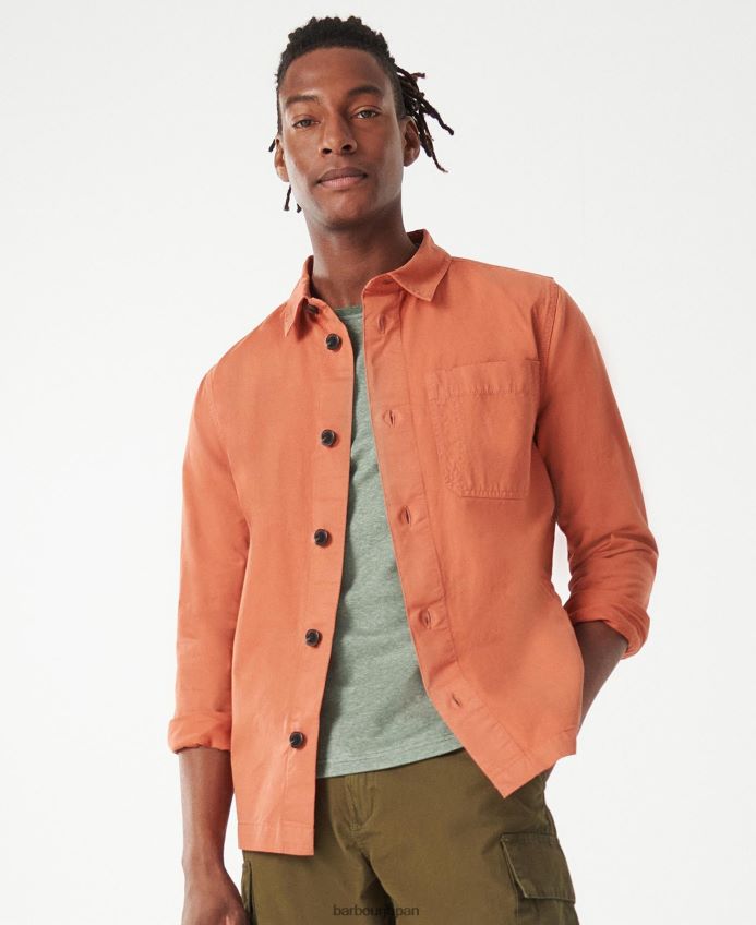 衣類 Barbour ロングショアオーバーシャ​​ツ オレンジスパイス 男性 RV6THF389