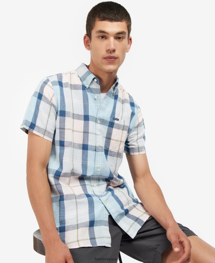 衣類 Barbour アンガス テーラードシャツ ピンクの塩タータン 男性 RV6THF429