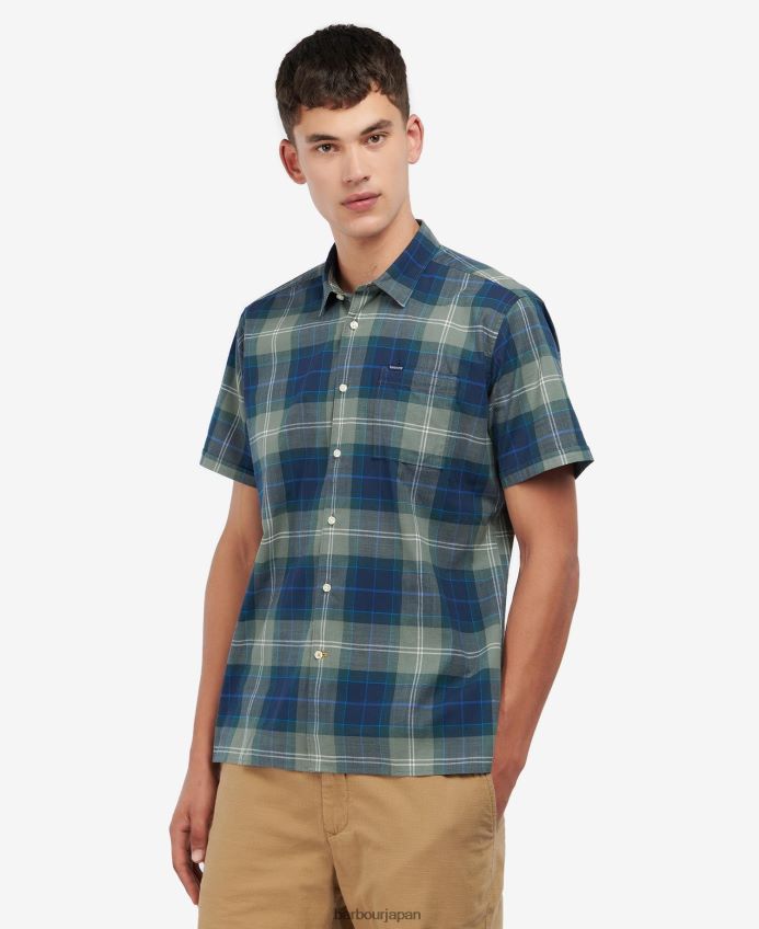 衣類 Barbour ゴードン半袖テーラードシャツ アンブルサンドタータン 男性 RV6THF445