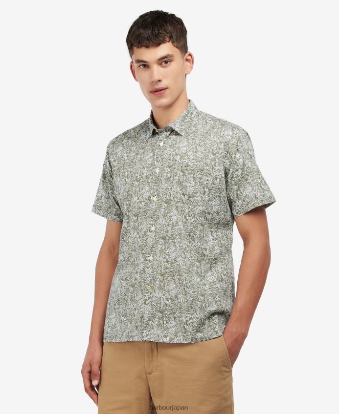 衣類 Barbour ブレイスウェイト半袖サマーシャツ インクブルー 男性 RV6THF503