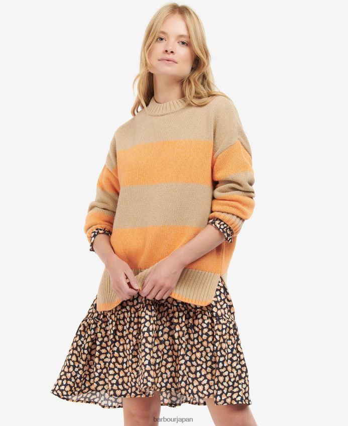 衣類 Barbour ezili ニットセーター パパイヤストライプ 女性 RV6THF1939