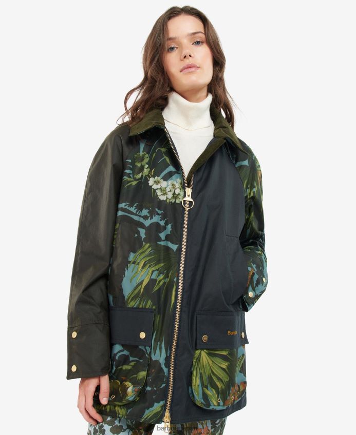 衣類 Barbour x House of Hackney ハンドリーワックスジャケット Limerence/Sky/Navy 女性 RV6THF1384