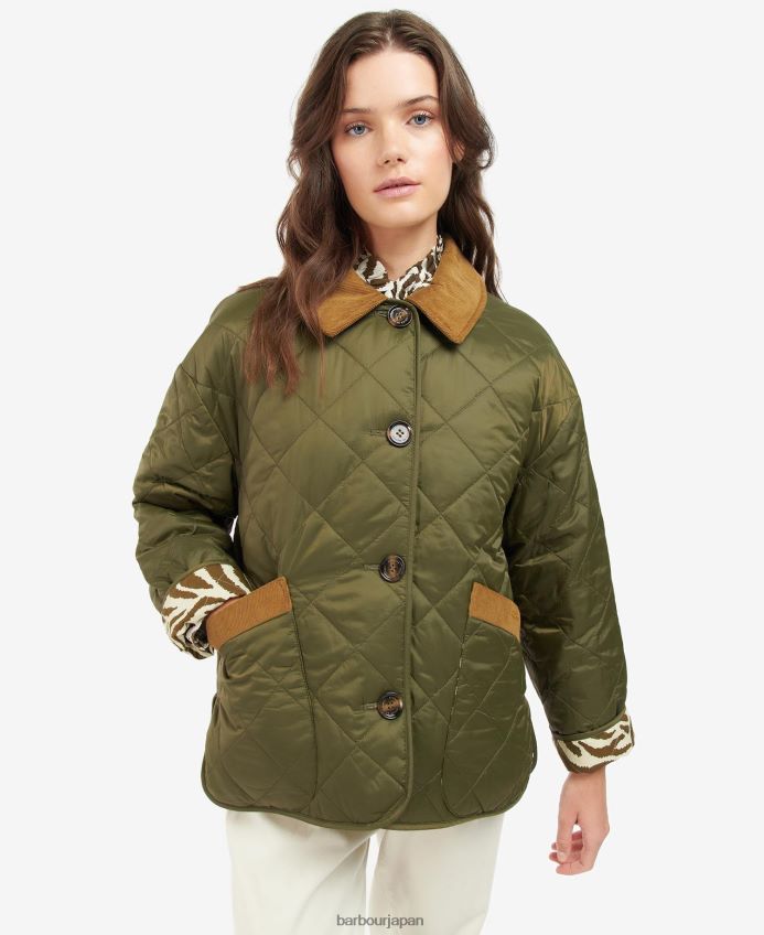 衣類 Barbour x House of Hackney グランデン リバーシブルキルティングジャケット ダークネイビー/リメリレンス/スカイ 女性 RV6THF1461