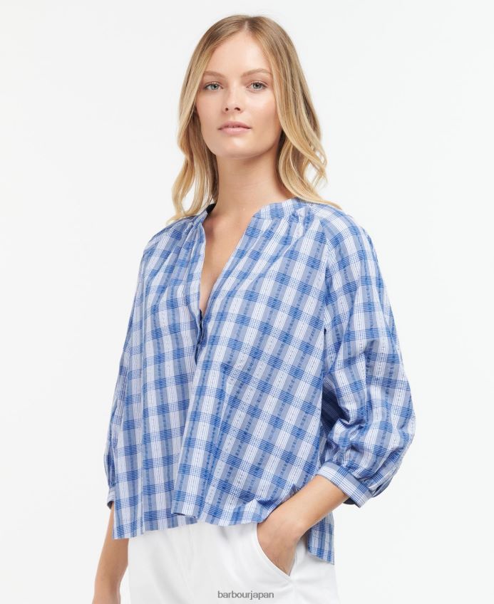 衣類 Barbour レンフュートップ ブルーベルチェック 女性 RV6THF1642