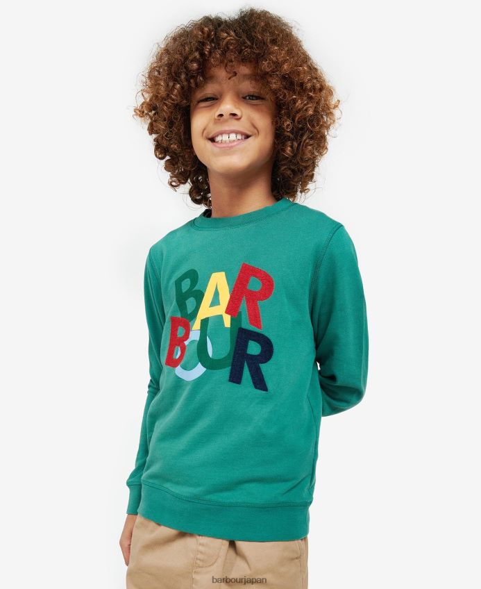 衣類 Barbour ディクソンスウェットシャツ つるの緑 男の子たち RV6THF2512