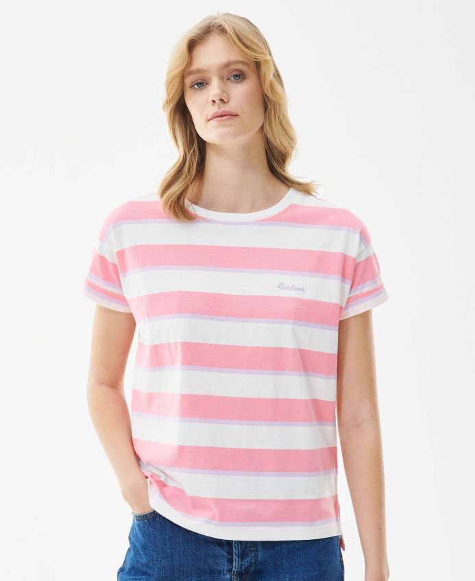 衣類 Barbour アカンサス Tシャツ マルチストライプ 女性 RV6THF1653