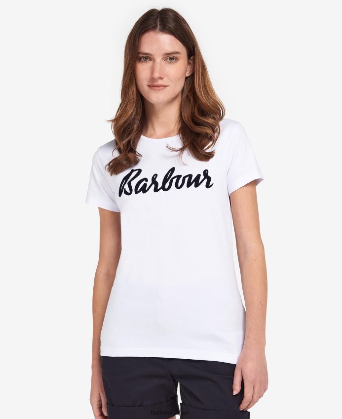 衣類 Barbour オッターバーン Tシャツ ネイビー/ホワイト 女性 RV6THF1664