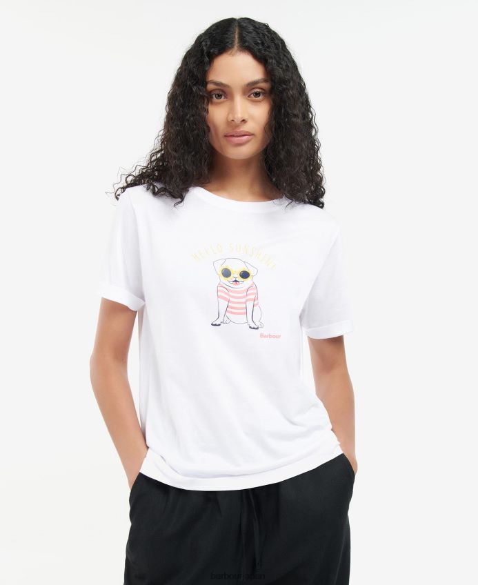 衣類 Barbour アディソン Tシャツ 白 女性 RV6THF1666