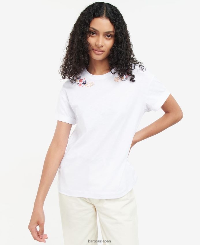 衣類 Barbour アピア Tシャツ クラシックホワイト 女性 RV6THF1683