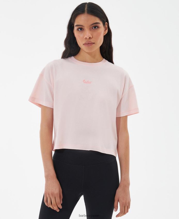 衣類 Barbour ハルトン Tシャツ ソフトピンク 女性 RV6THF1721
