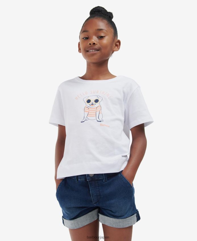 衣類 Barbour エマ Tシャツ クラシックホワイト 女の子 RV6THF2562