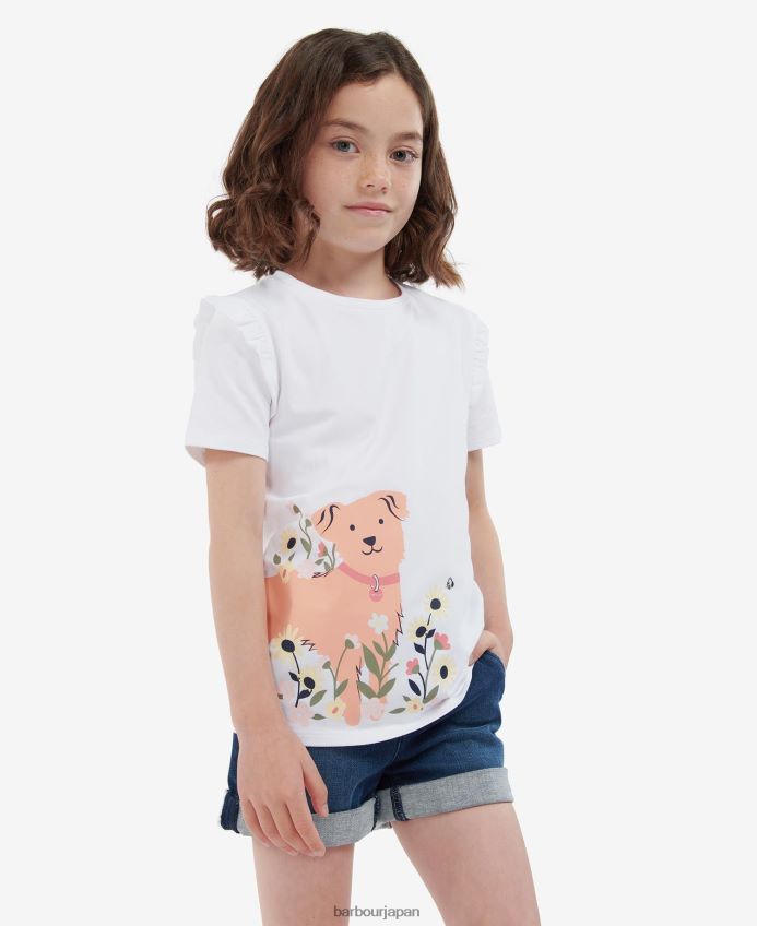衣類 Barbour ペニーTシャツ クラシックホワイト 女の子 RV6THF2573
