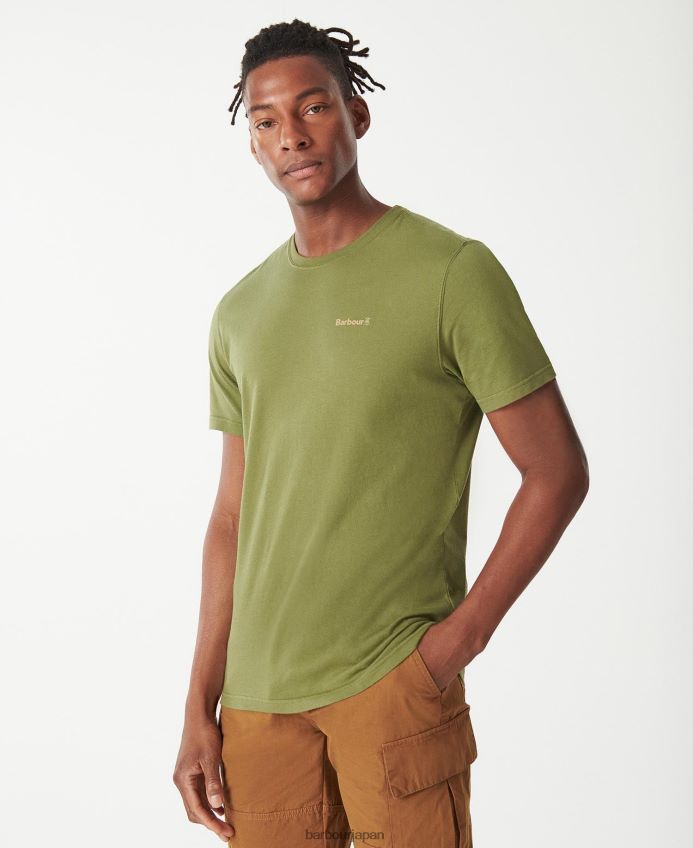 衣類 Barbour ケントリッグ Tシャツ 焦げたオリーブ 男性 RV6THF752