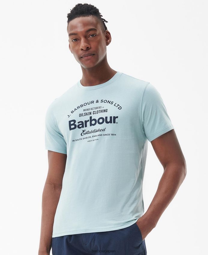 衣類 Barbour ブレイトン Tシャツ 青いチョーク 男性 RV6THF757