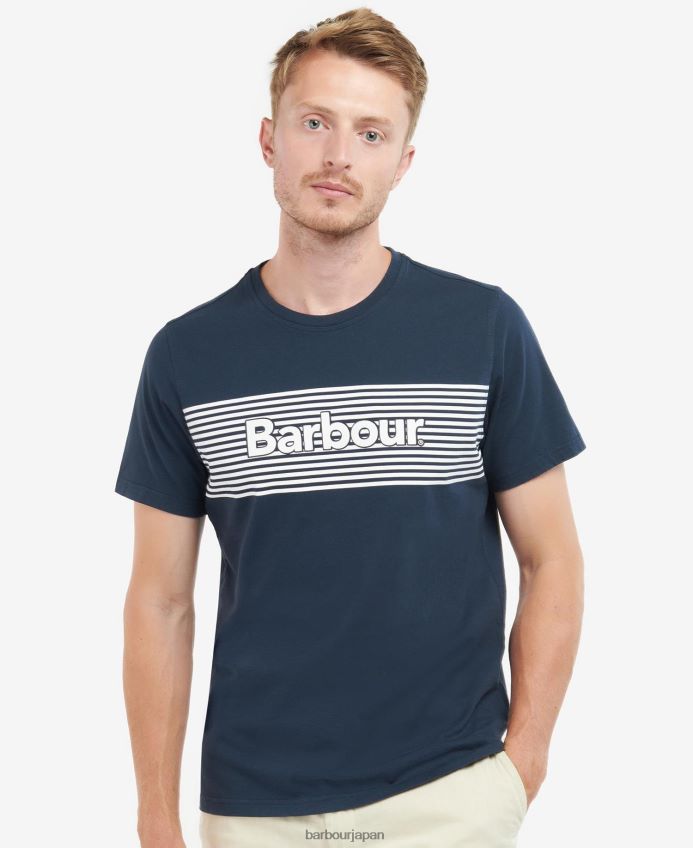 衣類 Barbour カウンドン グラフィック T シャツ クラシックネイビー 男性 RV6THF856