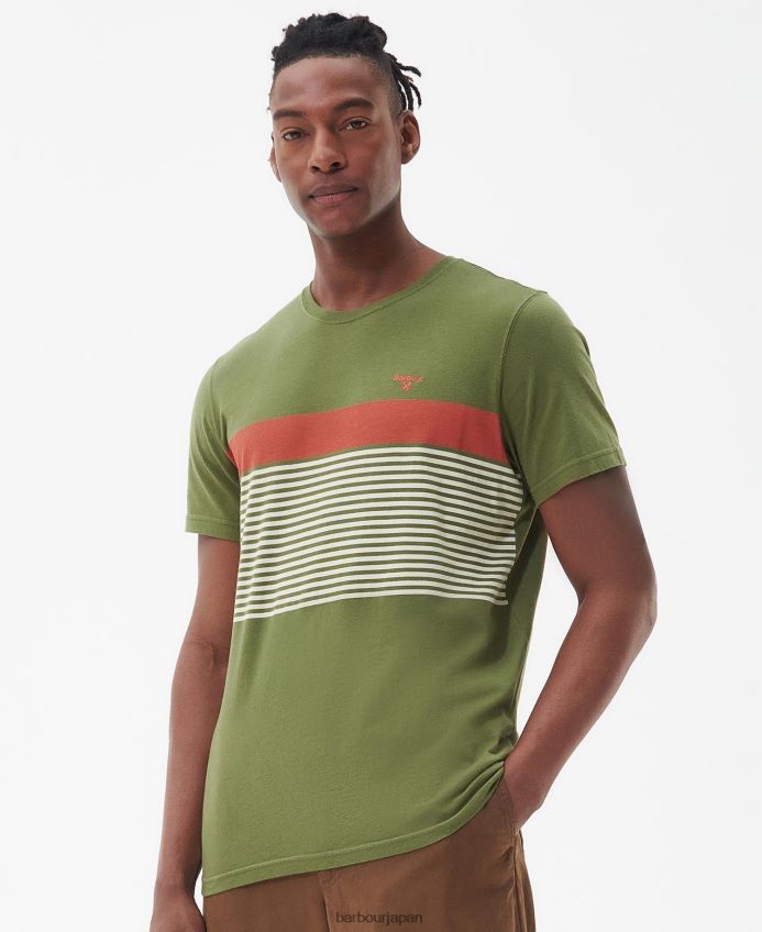衣類 Barbour ブレイサイドTシャツ 焦げたオリーブ 男性 RV6THF892