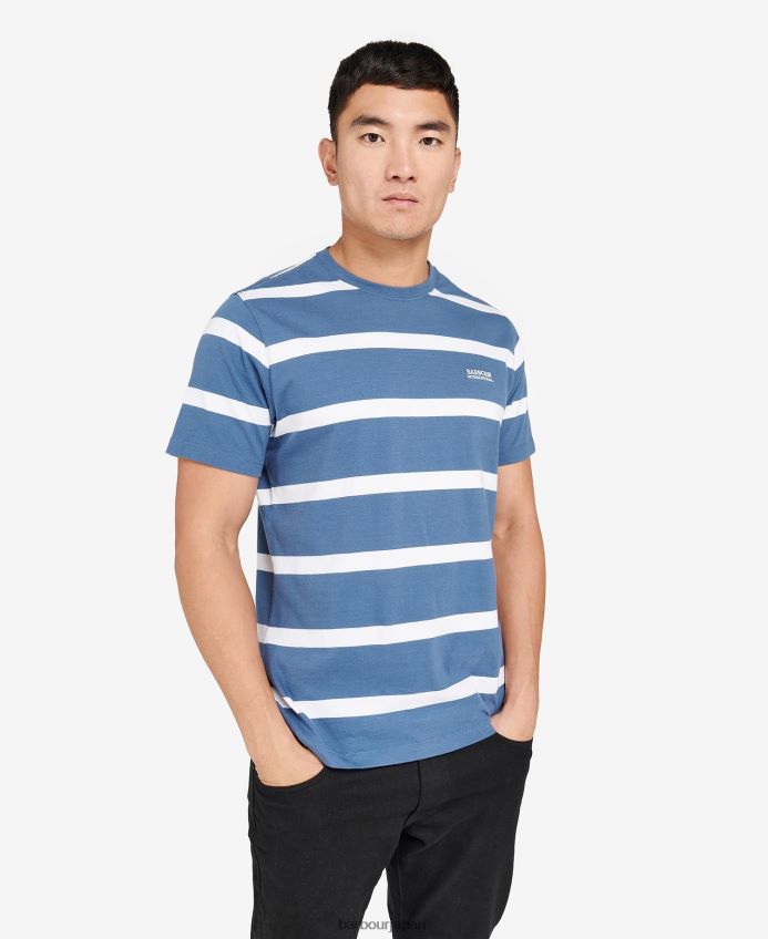 衣類 Barbour コバーンストライプTシャツ 青い地平線 男性 RV6THF912