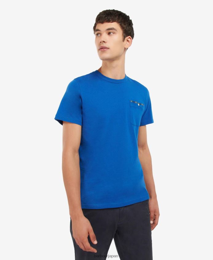 衣類 Barbour テイサイド Tシャツ モナコブルー 男性 RV6THF947