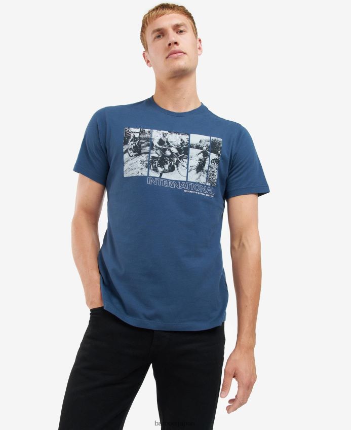 衣類 Barbour arter グラフィックプリント Tシャツ 記章青 男性 RV6THF938