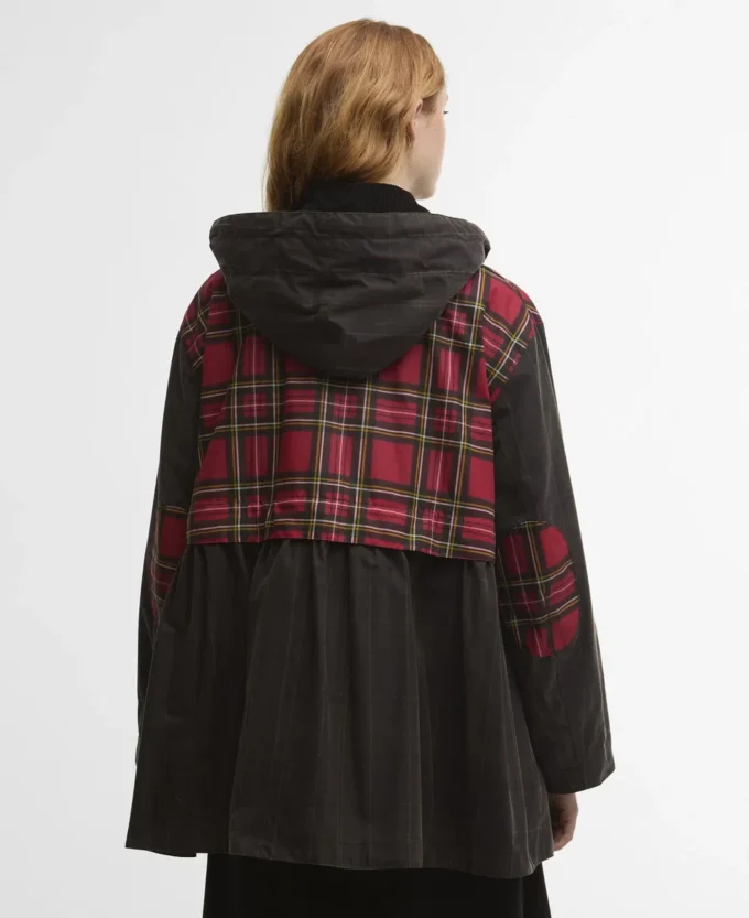 Barbour x GANNI タータンペプラムワックスジャケット Barbour x GANNI タータンペプラムワックスジャケット