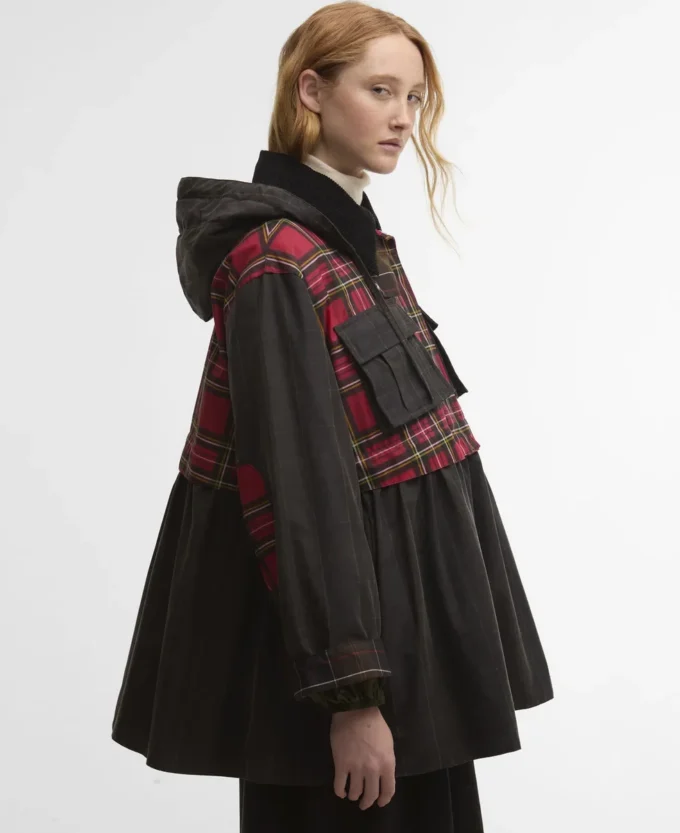 Barbour x GANNI タータンペプラムワックスジャケット Barbour x GANNI タータンペプラムワックスジャケット